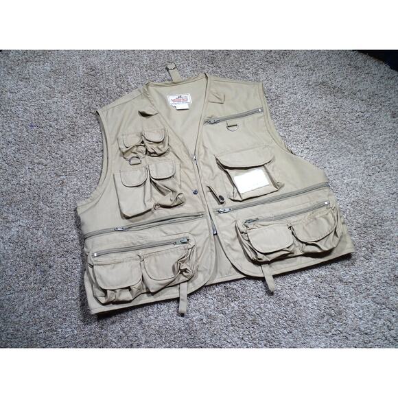 Vtg Woodfield Multi-Pocket Utility Vest Large Fishing Gorpcore Streetwear - Picture 1 of 6